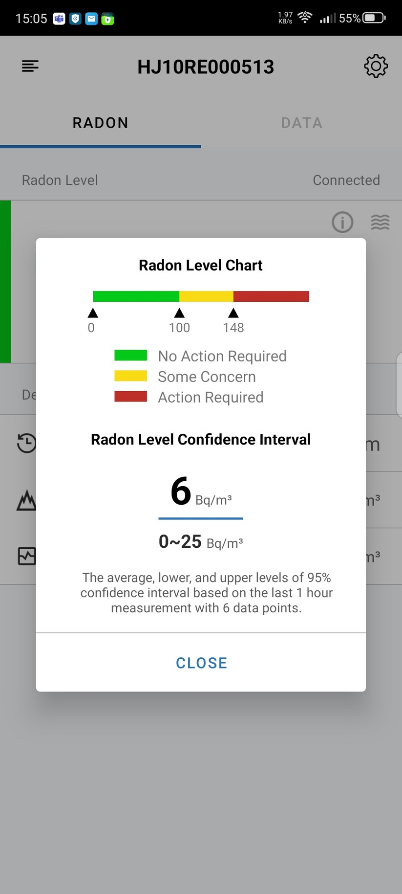 Radon Eye RD200: App