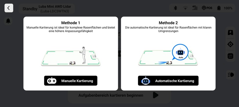 Mammotion Luba Mini AWD Lidar: Kartierung