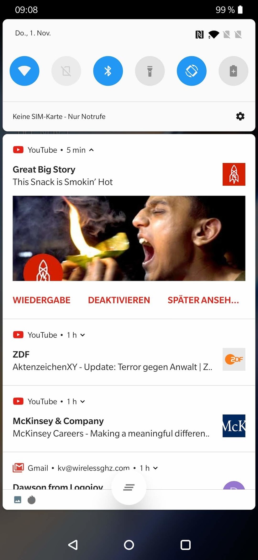Benachrichtigungsleiste
