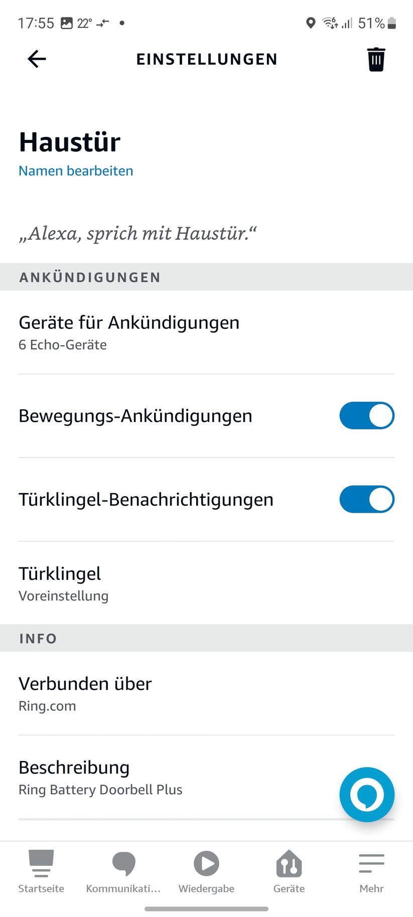 Ring Battery Video Doorbell Plus: App, Setup, Einstellungen