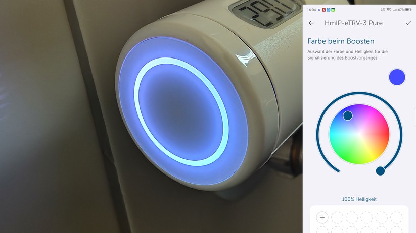 Homematic IP Pure: Farbe beim Boosten