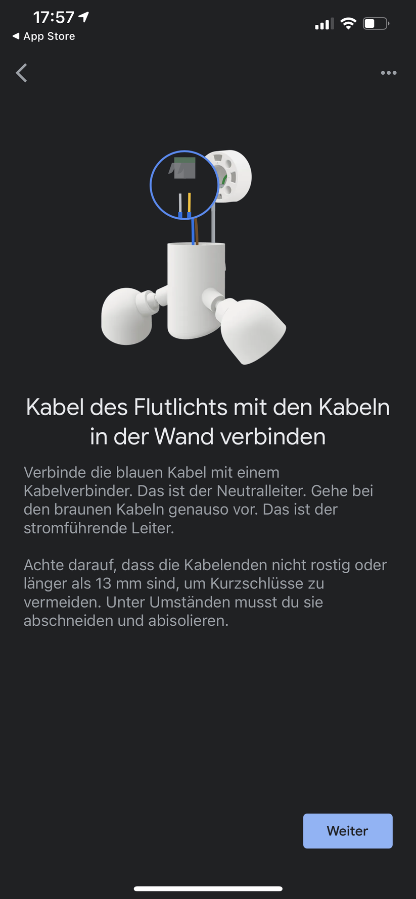 Google Home App für Nest Floodlight 