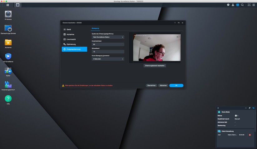 7Links IPC-300 (ZX5329): Dank Onvif-Kompatibilität können Anwender die Überwachungskamera auch mit Dritthersteller-Software wie Onvier (Android) und Synology Surveillance Station ansteuern.