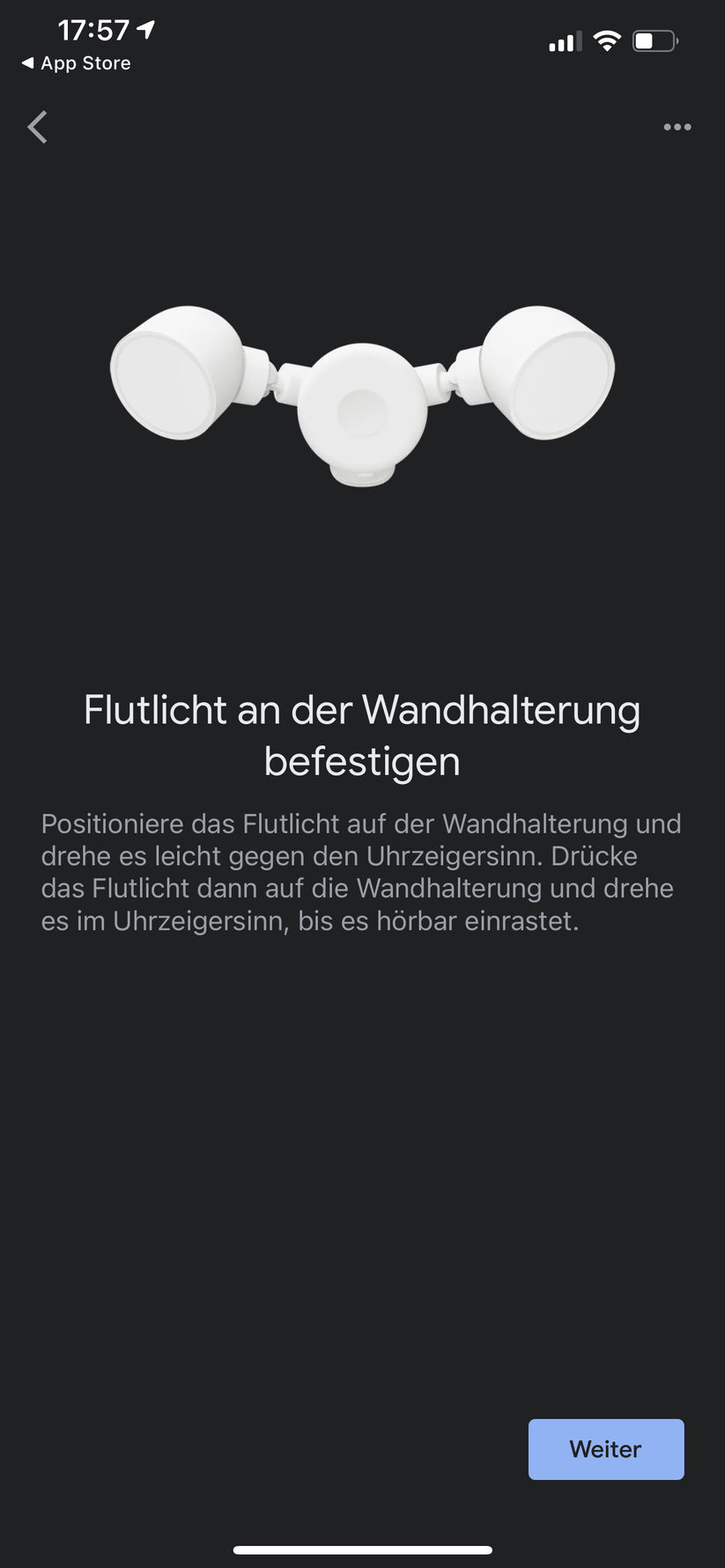 Google Home App für Nest Floodlight 