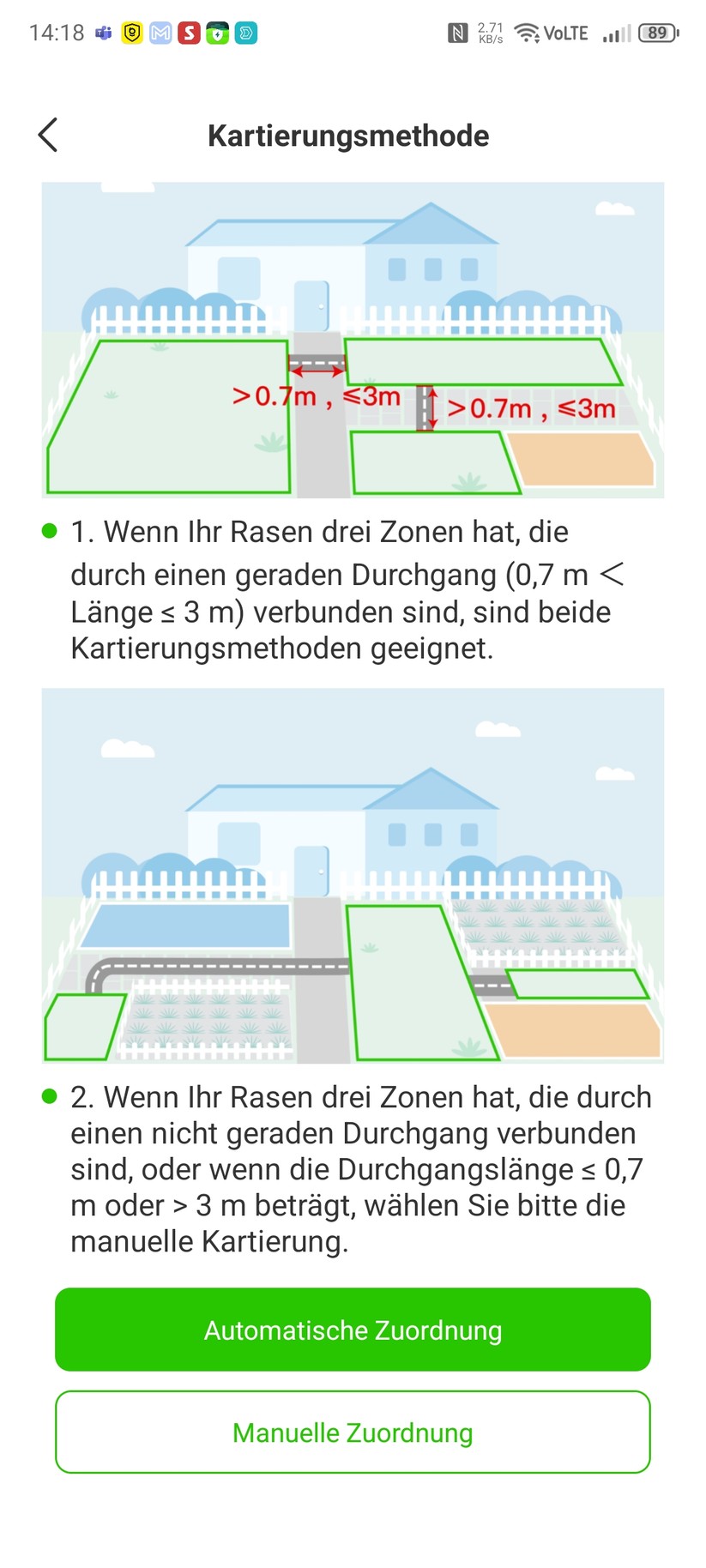 Roboup Raccoon 2 SE: Die Roboup-App liegt auf Deutsch und ist übersichtlich, sodass man den Mähroboter leicht konfigurieren und Zeitpläne erstellen kann.
