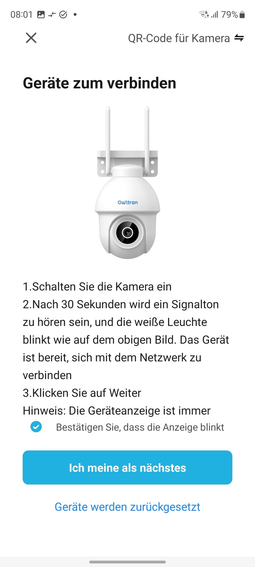Owltron Cam O1: Inbetriebnahme mit Owltron-App