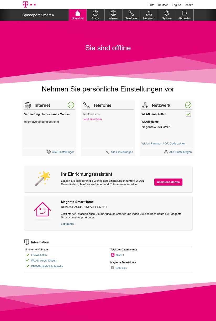 Speedport Smart 4 - Konfiguration