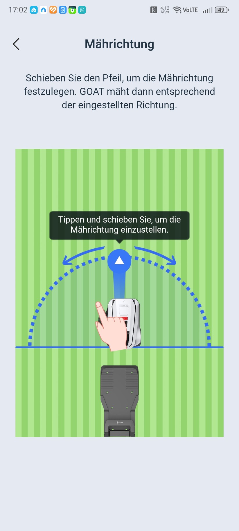 Die App erlaubt die Konfiguration alle relevanten Mähparameter pro Zone. 