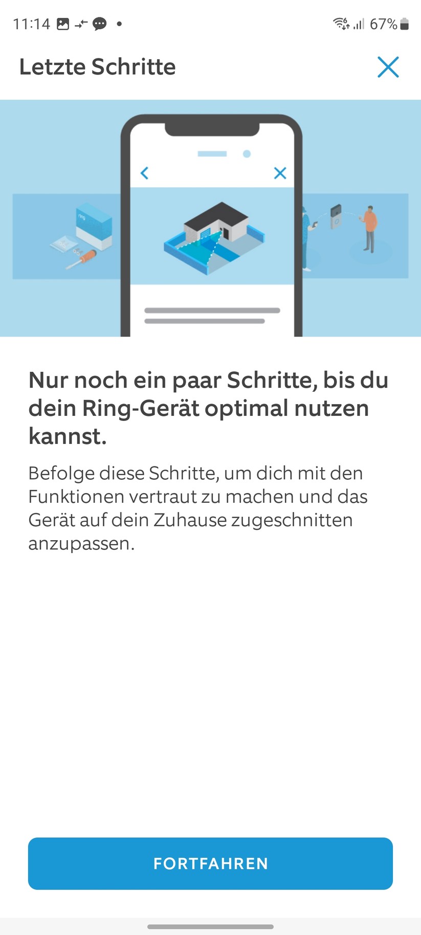 Die Ring-App erläutert nicht nur die Montage und Inbetriebnahme, sondern erklärt auch fast jede Funktion der Video-Türklingel – ideal für Anfänger.