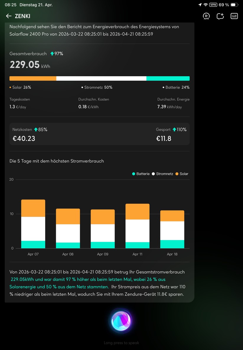 Zendure-App: Weitere Einstellungen