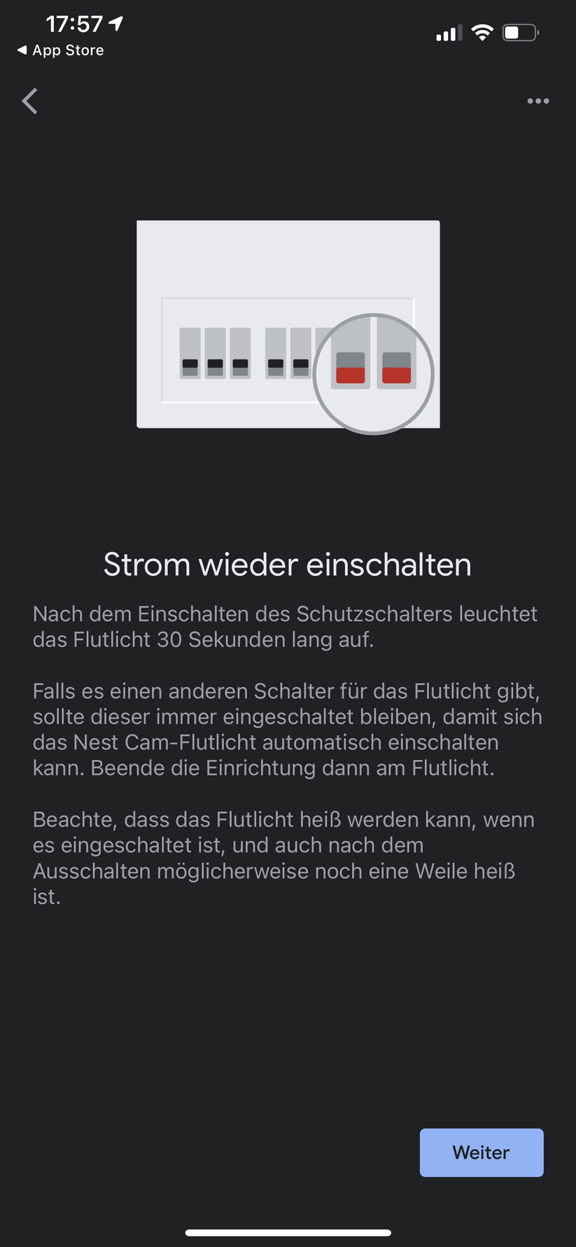 Google Home App für Nest Floodlight 