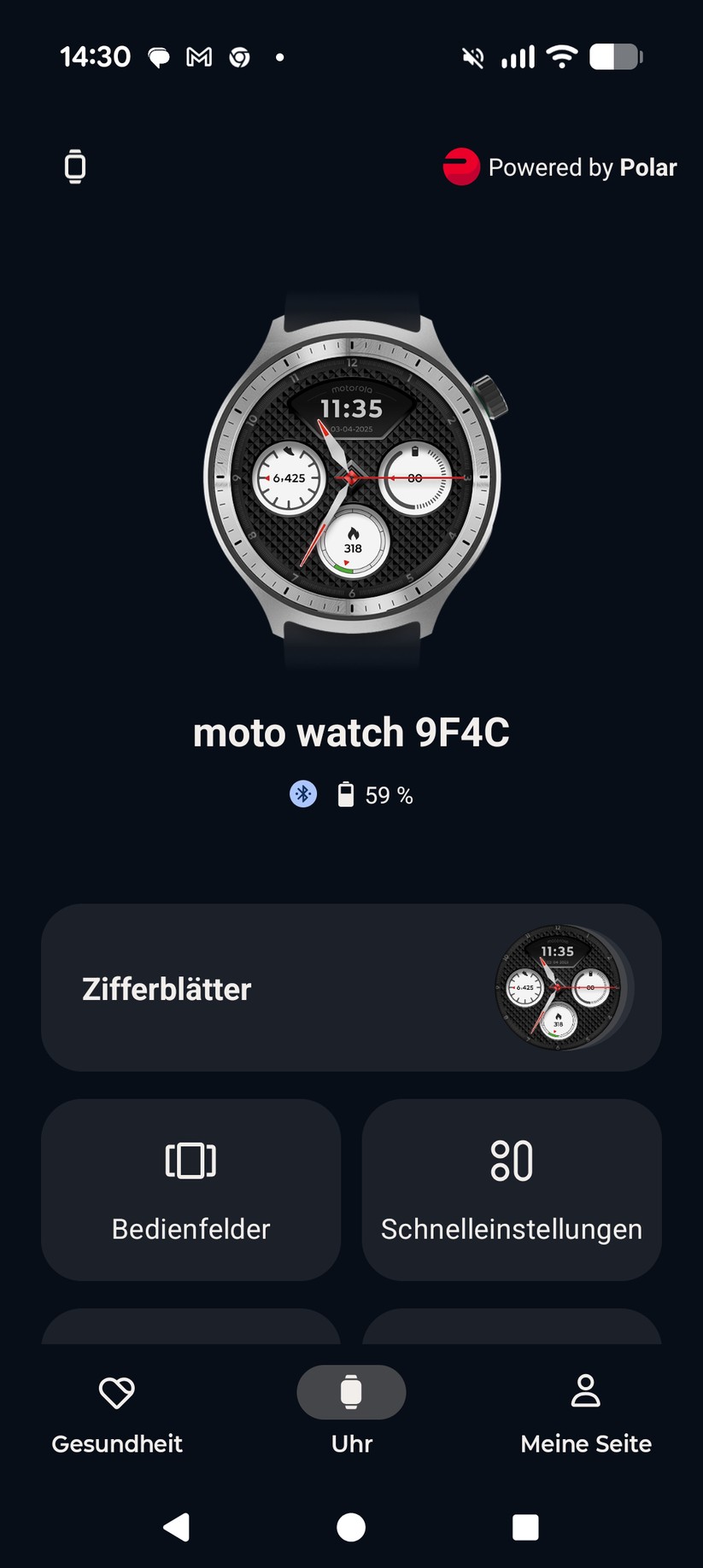 App der Motorola Moto Watch