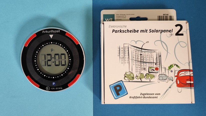 Wiltec Elektronische Parkscheibe mit Solarpanel V2