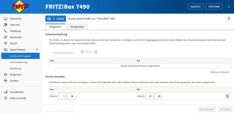 Fritzdect 302: Um alle Funktionen des AVM-Thermostats nutzen zu können, müssen Anwender die Fritzbox-Oberfläche verwenden.