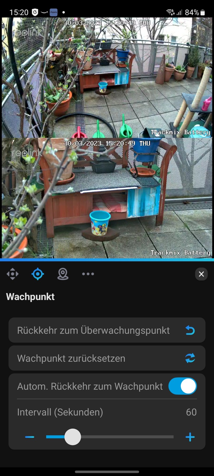 Reolink Trackmix Akku: App-Oberfläche und Beispiel-Bilder