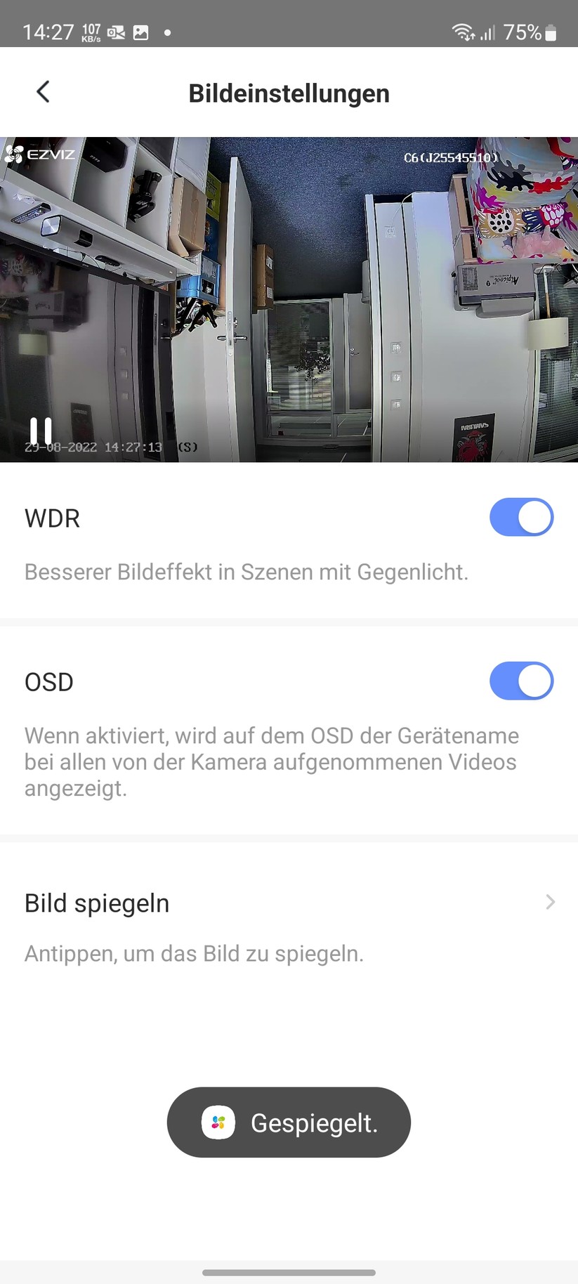 Ezviz C6 2K+: Einstellungen