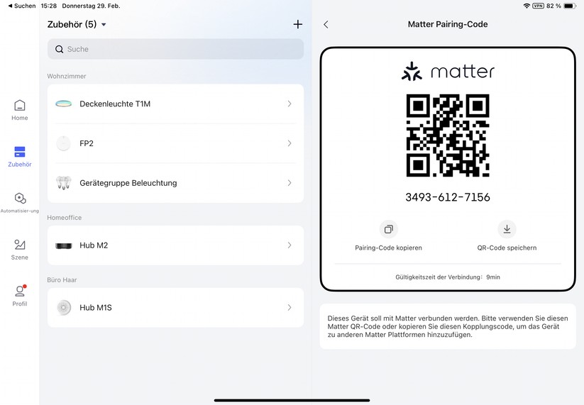 Aqara Deckenleuchte T1M: Einstellungen der Aqara-App