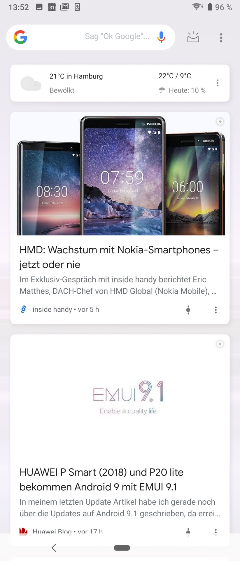 Google Now auf dem Xperia 1
