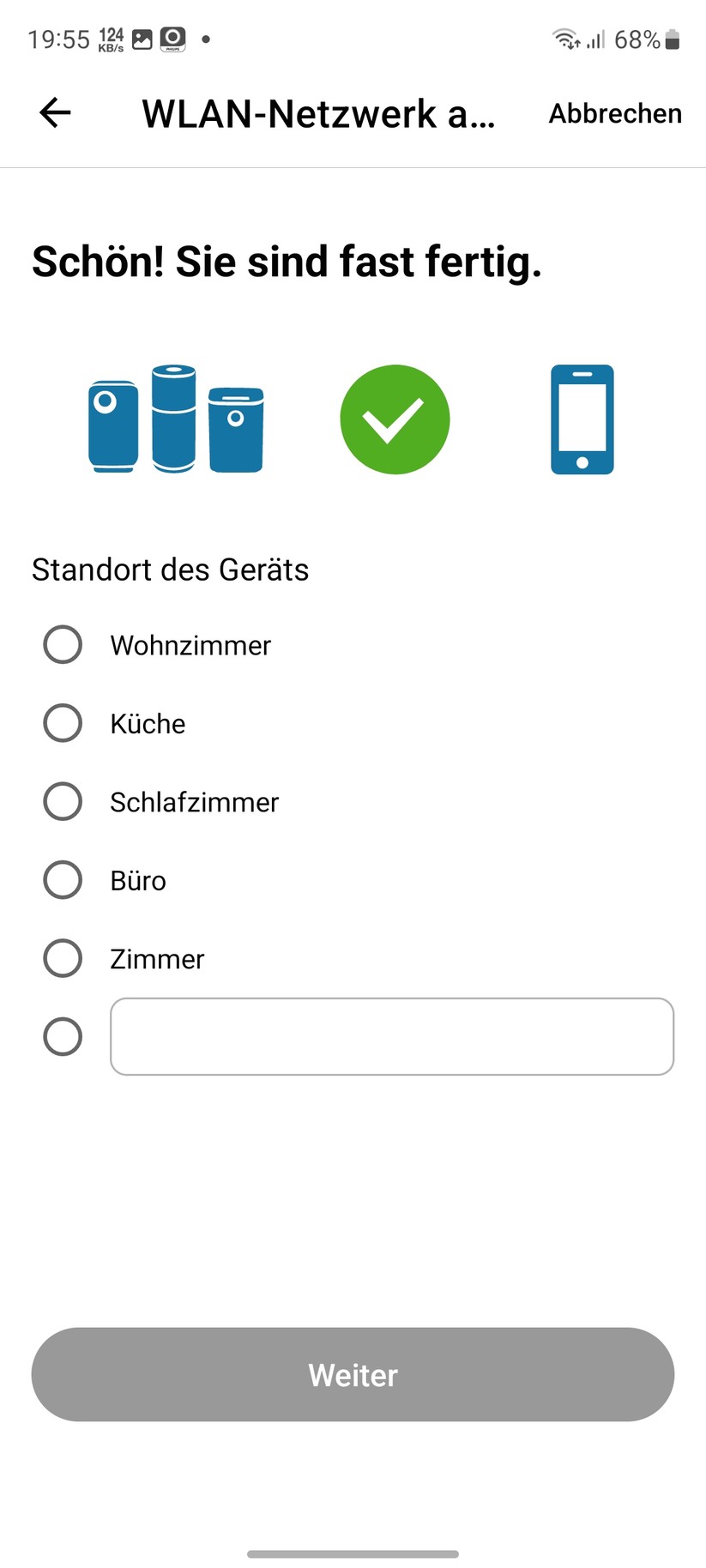 Philips AC3033/10: App, Einrichtung, Einstellungen