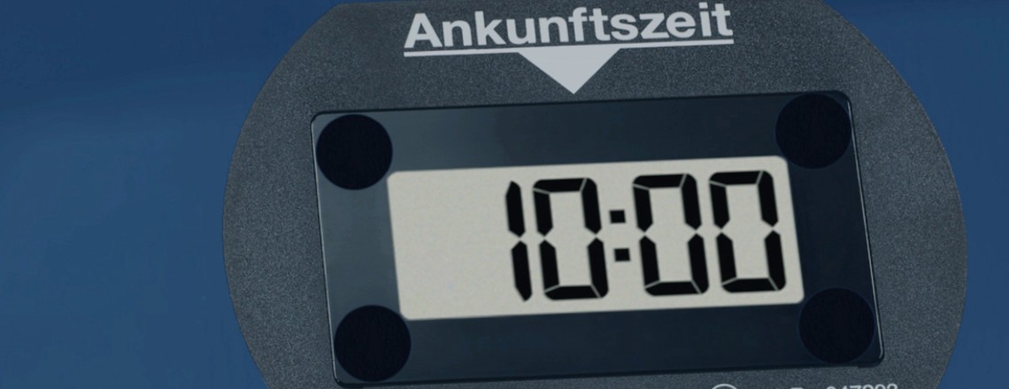 Die elektronische Parkscheibe Needit Park Lite ist auch in blau erhältlich.