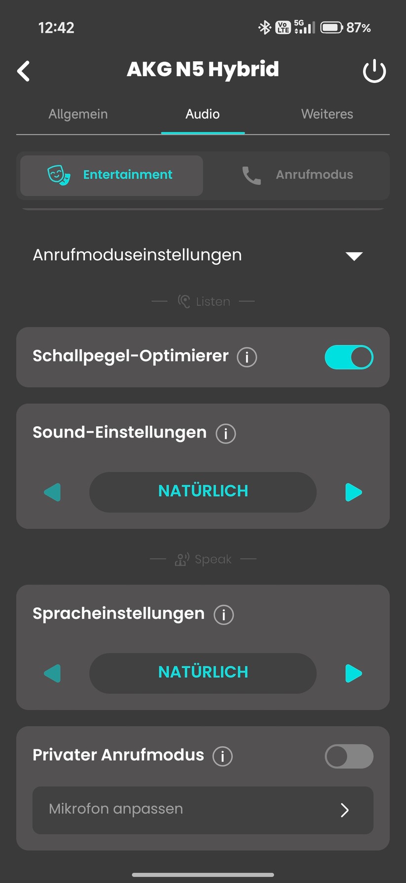 AKG N5 Hybrid Screenshot