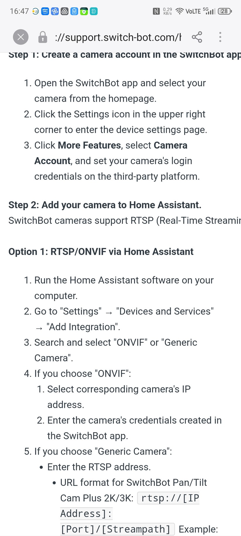 Damit die Einbindung des Videostreams in andere Systeme wie Home Assistant funktioniert, muss zuvor ein Kamera-Konto angelegt werden. Damit wird der RTSP-Stream aktiviert. 