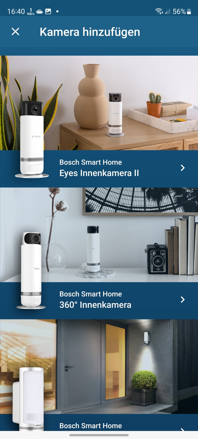 Bosch Eyes Innenkamera II: Einrichtung