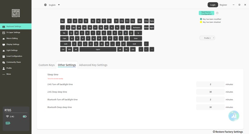 Epomaker RT85 - Bilder App 