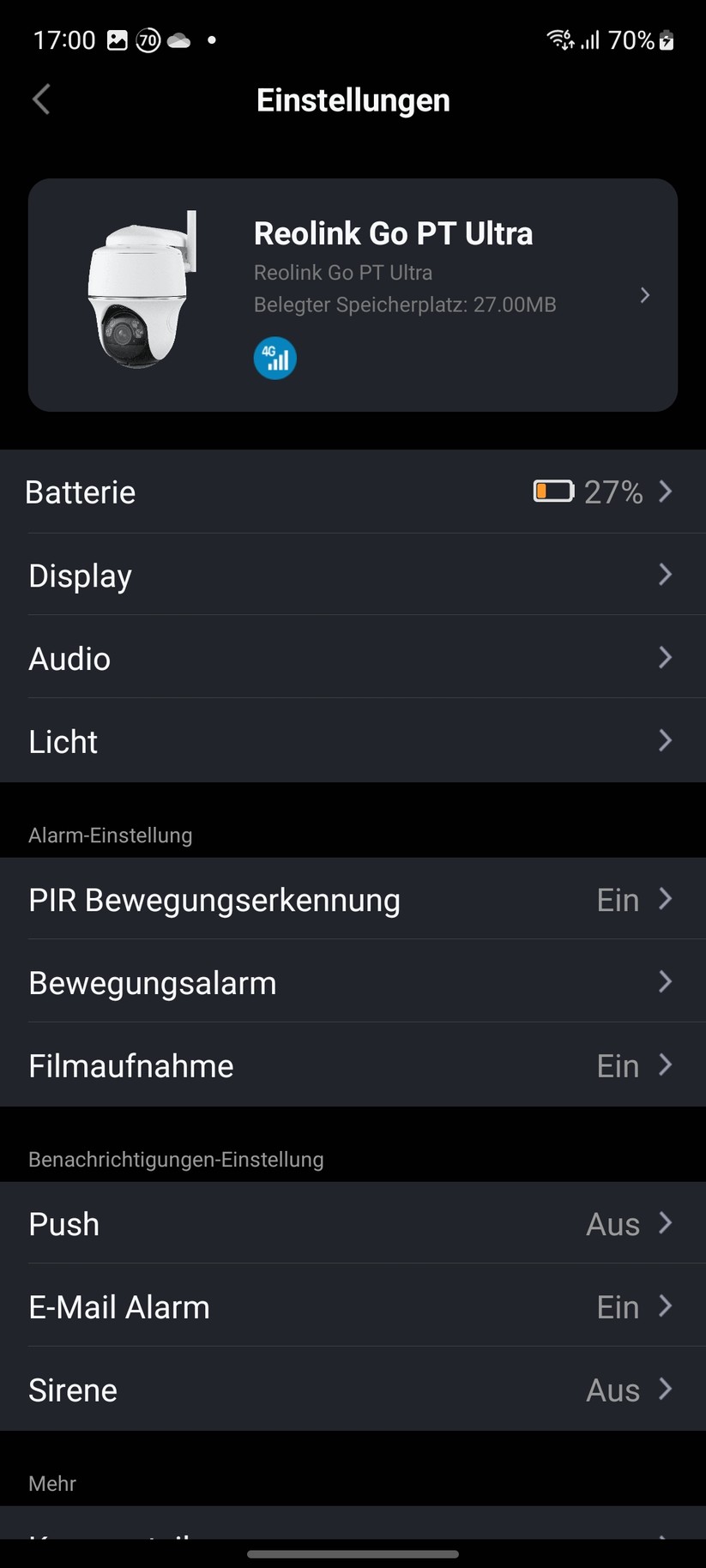 Reolink Go PT Ultra: Einrichtung und Einstellung mit mobiler App