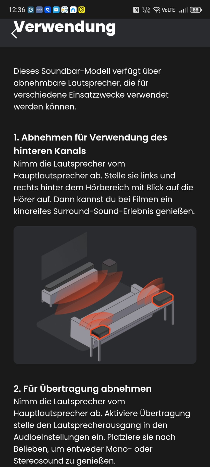 Die App JBL One bietet nicht nur umfangreiche Hilfen zur Abstimmung und Aufstellung der Soundbar, sondern integriert auch zahlreiche Streamingdienste.