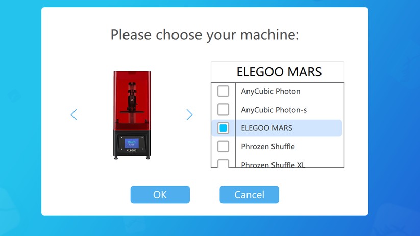Das Druck-Profil für den Elegoo Mars ist bereits angelegt.