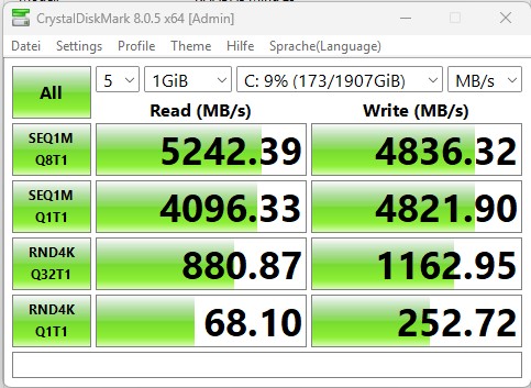 Khadas Mind 2s: Crystaldiskmark
