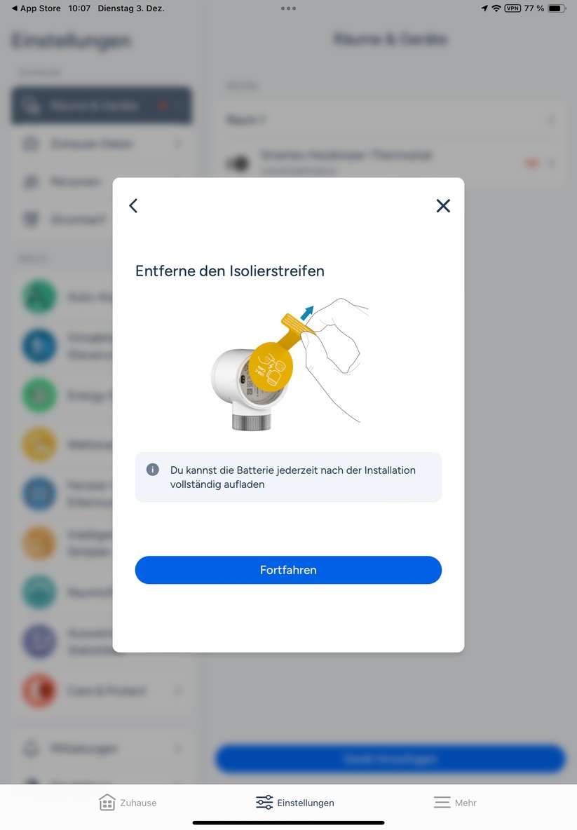 Die Tado-App sieht nicht nur schön aus, sondern bietet auch Verlaufsgrafiken für Temperatur und Heizperiode. Außerdem lässt sie sich einfach bedienen. Heizpläne sind im Handumdrehen erstellt.