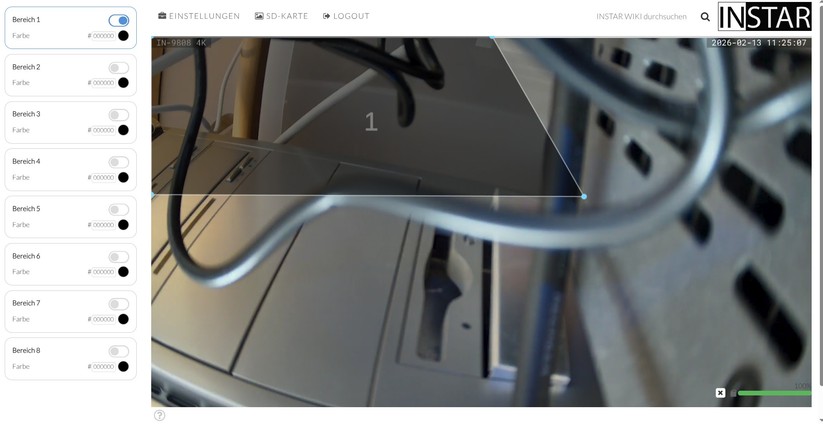 Die Konfiguration der IN-9808 4K erfolgt wahlweise über die App Instar Vision oder die Weboberfläche. Während sich grundlegende Funktionen bequem per App einrichten lassen, stehen erweiterte Optionen wie Onvif und MQTT nur über das Webinterface zur Verfügung.
