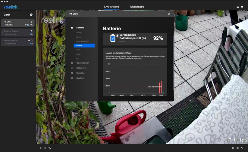 Reolink Argus PT Ultra: Einstellungen mit Desktop-App