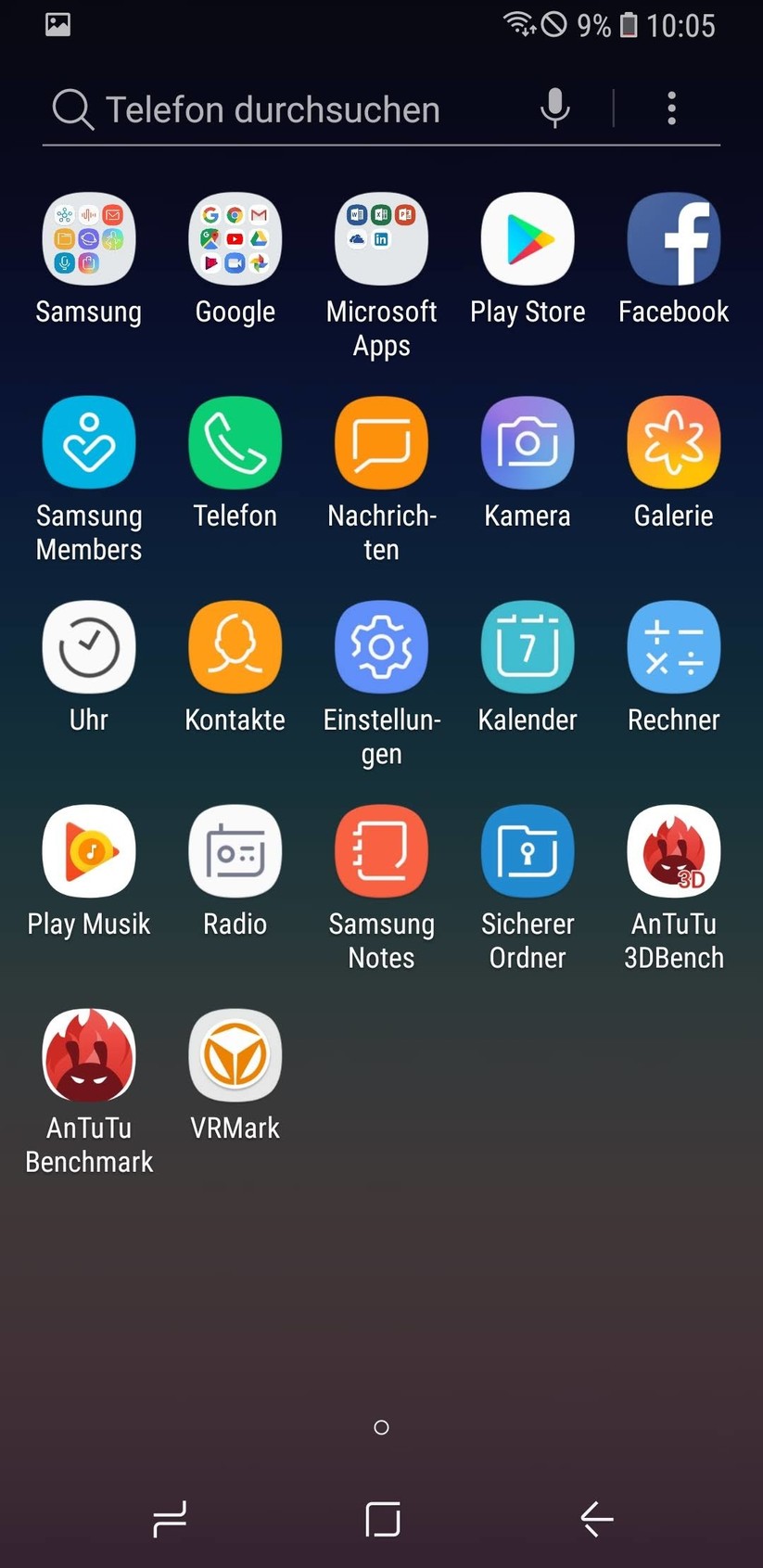 Hauptmenü (App-Drawer)