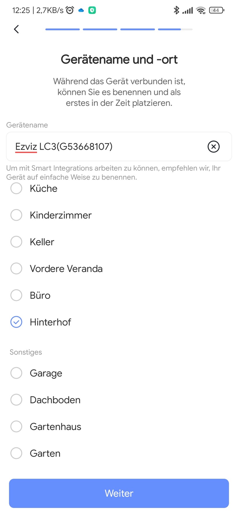 Ezviz LC3: App-Screenshots