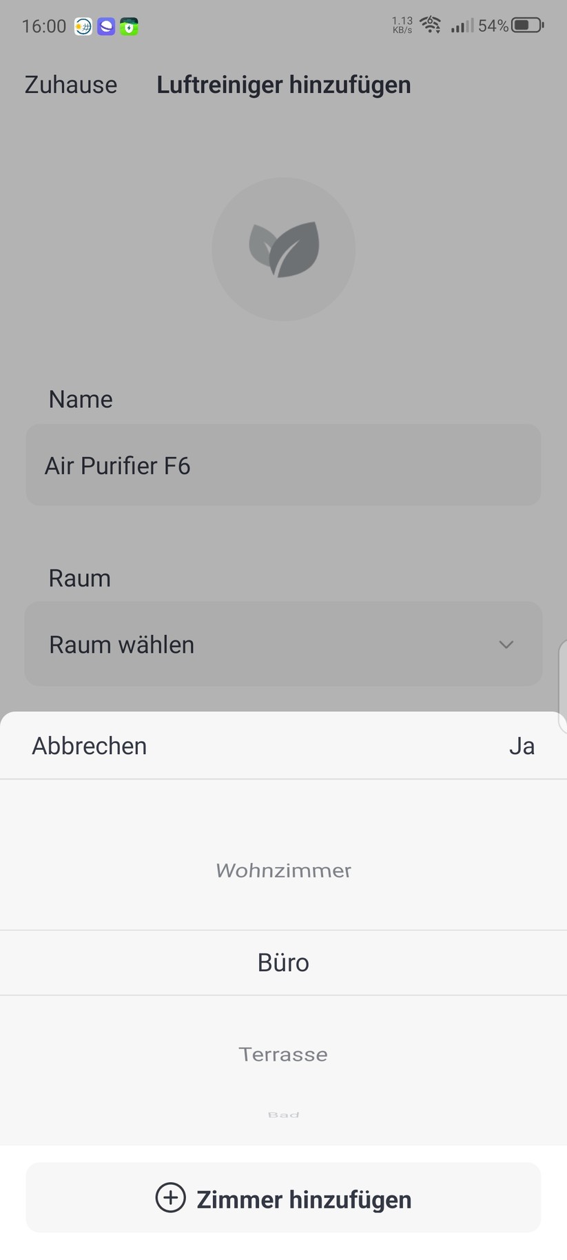 Switchbot Luftreiniger F6: App