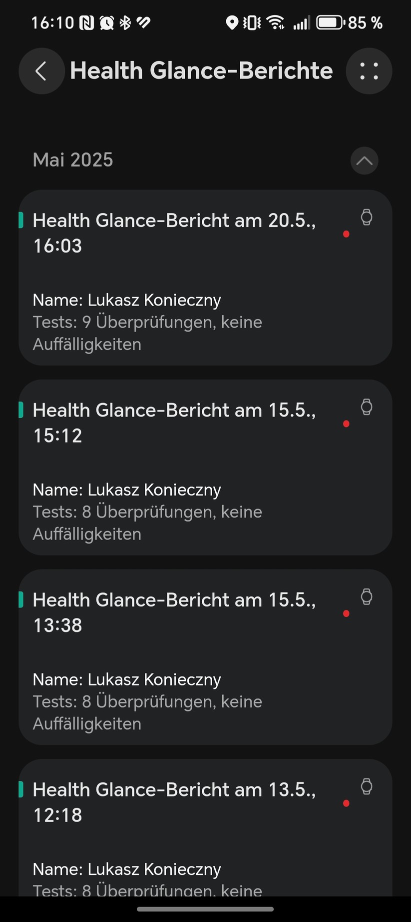 Huawei Watch 5 - Health App