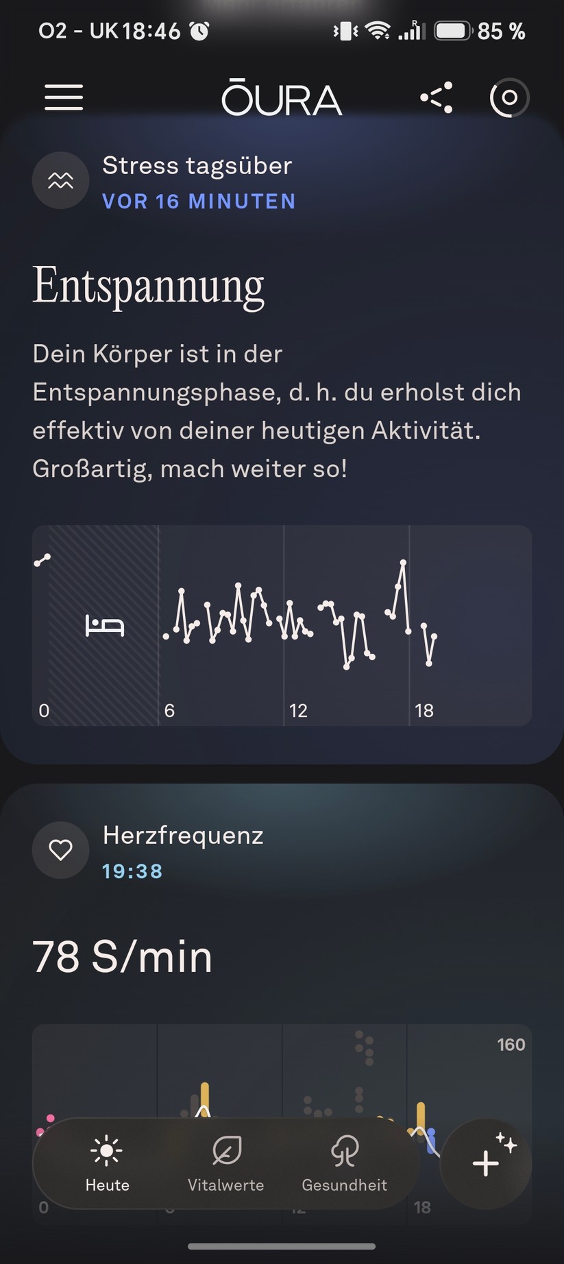 Oura Ring 5: App-Screenshots