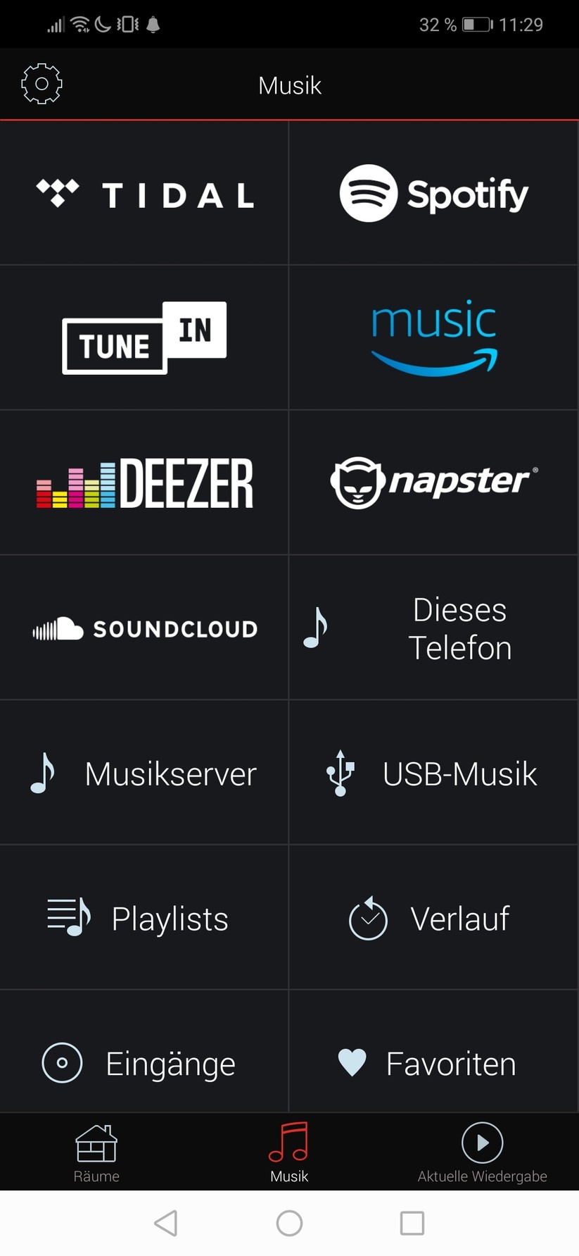 Die Heos-App. 