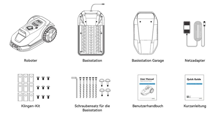 Natural Expressions Performance 7: Kamerabasierter Mähroboter mit einer Schnittbreite von 18 cm für Rasenflächen bis 500 m².