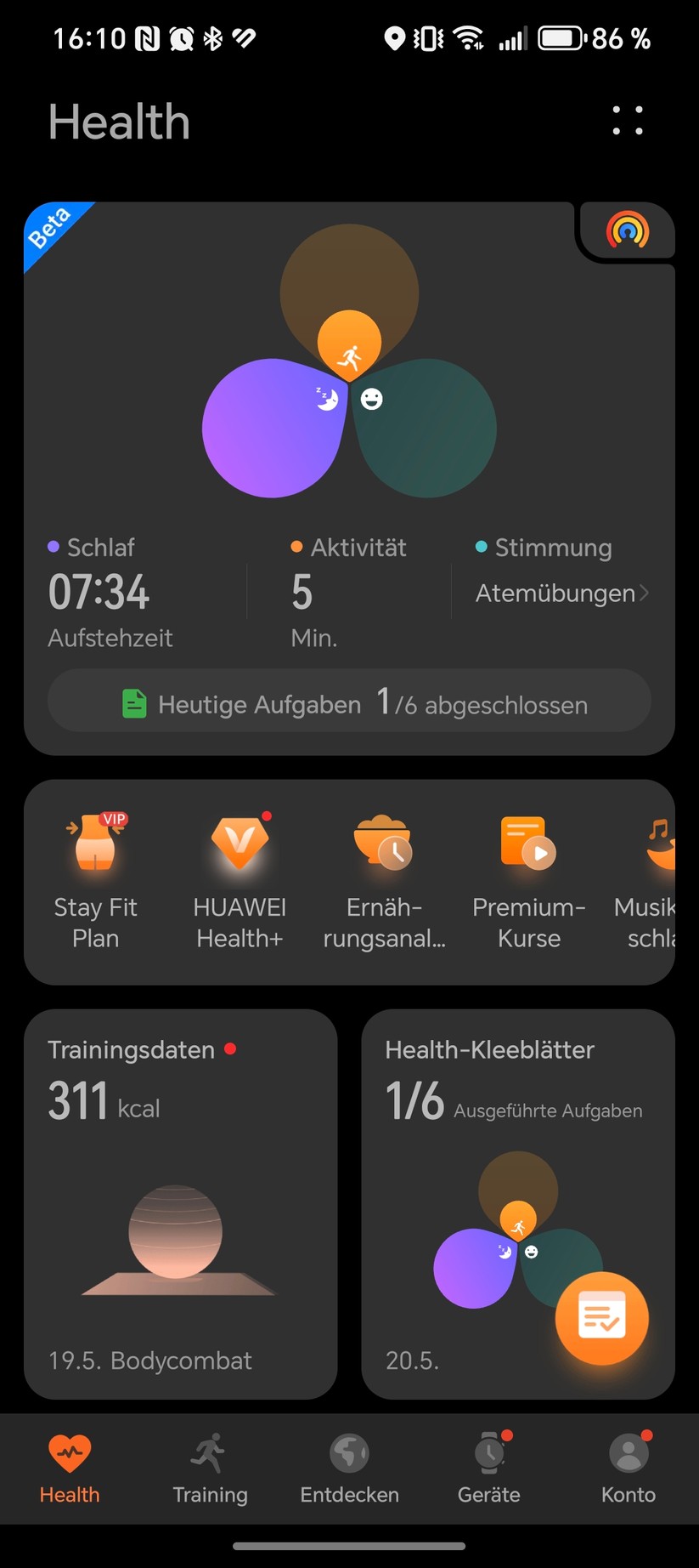 Huawei Watch 5 - Health App