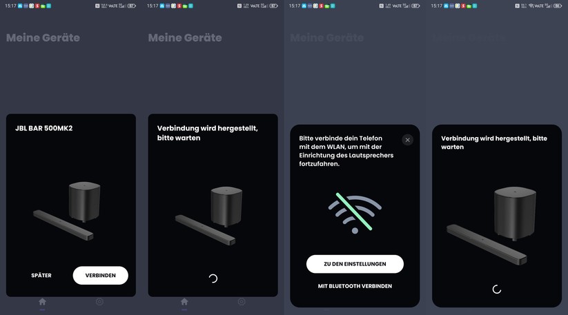 Mit der App JBL One ist die Inbetriebnahme inklusive Firmware-Update und Kalibrierung schnell abgeschlossen.