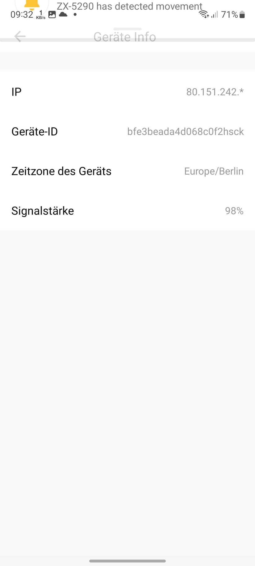 7Links-IPC-675: App, Inbetriebnahme, Einstellungen, Sichtfeld