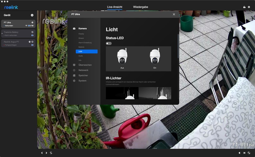 Reolink Argus PT Ultra: Einstellungen mit Desktop-App