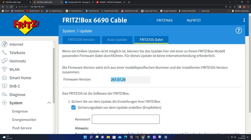 Fritzbox 6690 Cable - Konfiguration 
