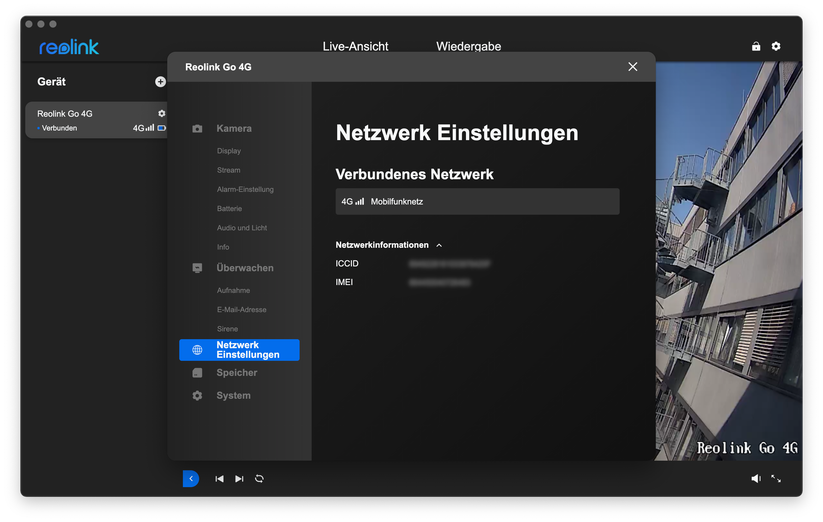 Reolink Go 4G/LTE: Desktop-Anwendung