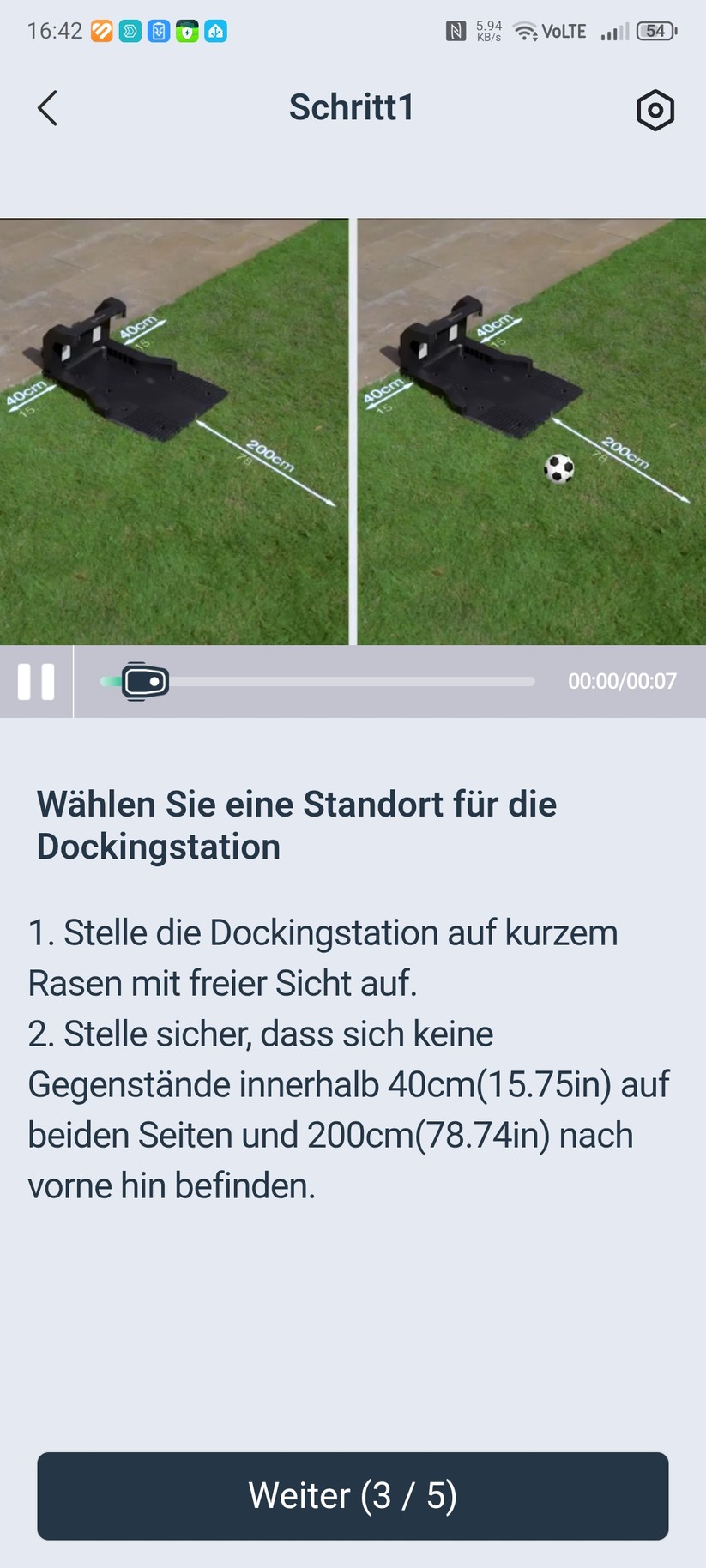 Die App bietet eine detaillierte Montageanleitung, sodass man das Handbuch dafür nicht benötigt.