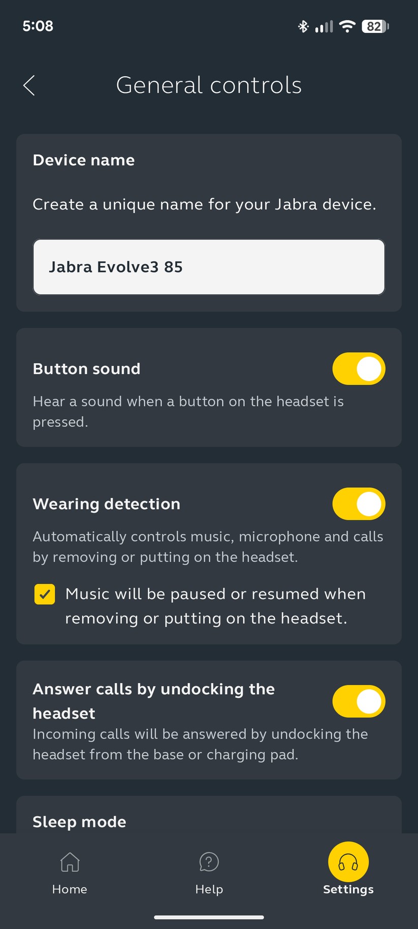 Jabra Evolve3 85 - Bilder Smartphone-App